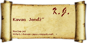 Kavas Jenő névjegykártya